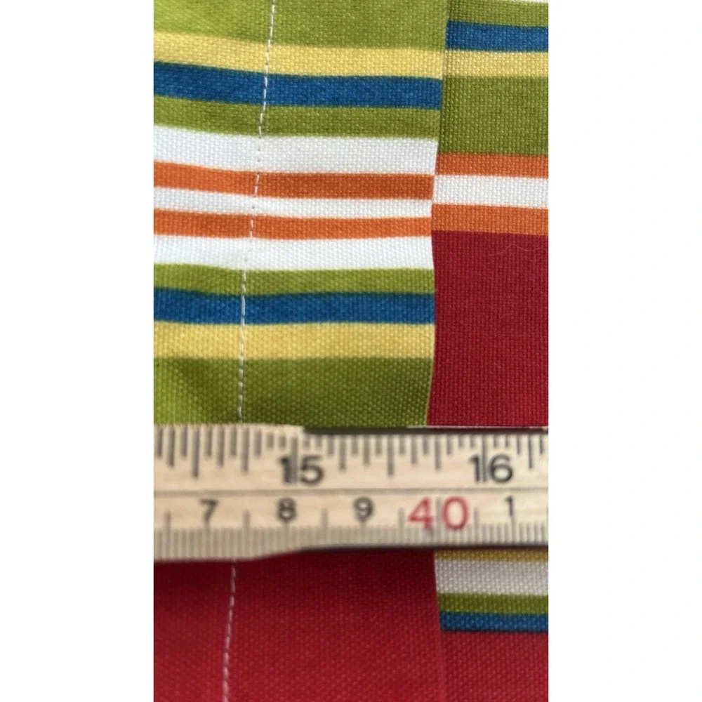 Colorful Striped Valances Red Lined Custom Made Set Of 2 Summer Rainbow Stripes